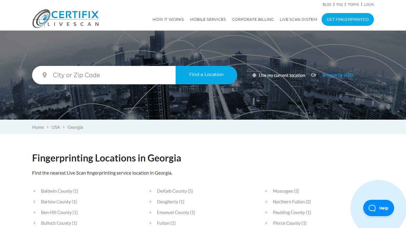 Fingerprinting Locations in Georgia - Certifix Live Scan